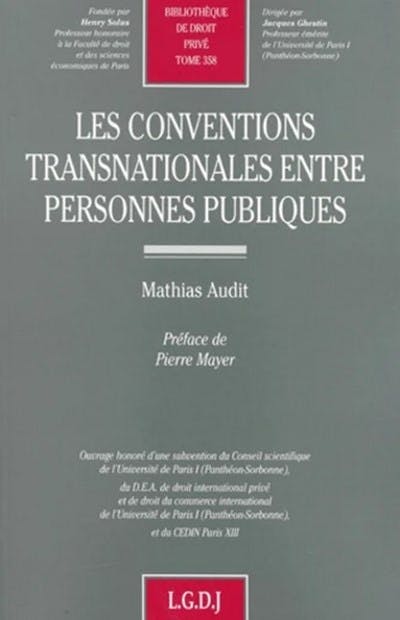 Les conventions transnationales entre personnes publiques Les conventions transnationales entre personnes publiques
