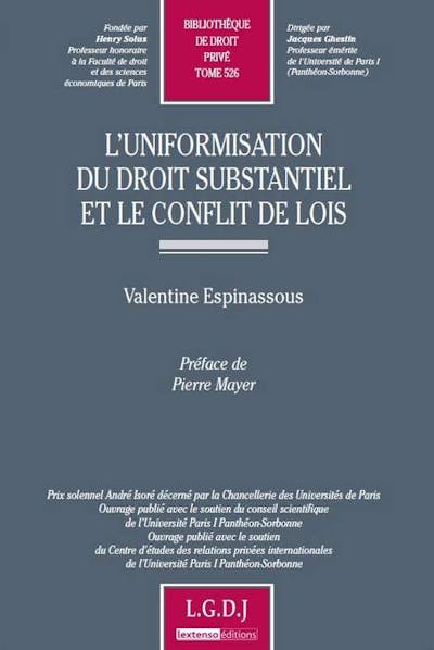 L'uniformisation du droit substantiel et le conflit de lois L'uniformisation du droit substantiel et le conflit de lois