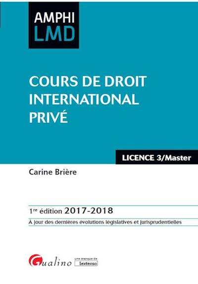 Cours de droit international privé Cours de droit international privé