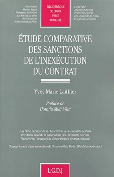 Étude comparative des sanctions de l'inexécution du contrat Étude comparative des sanctions de l'inexécution du contrat