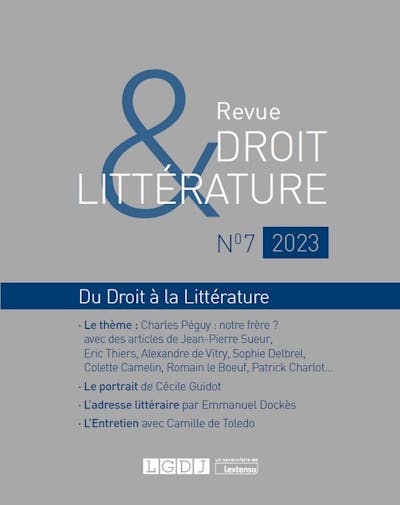 Revue droit et littérature 7-2023 Revue droit et littérature 7-2023