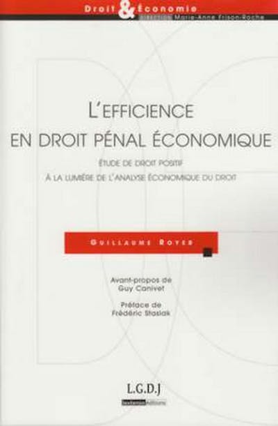 L'efficience en droit pénal économique L'efficience en droit pénal économique