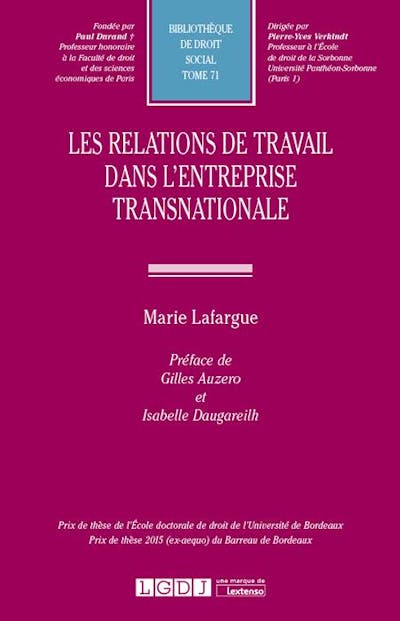 Les relations de travail dans l'entreprise transnationale Les relations de travail dans l'entreprise transnationale