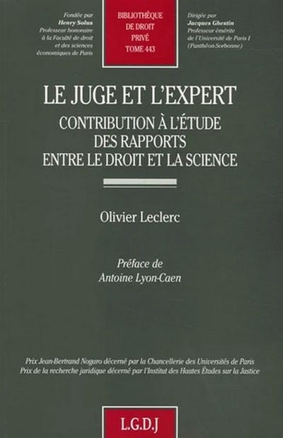 Le juge et l'expert Le juge et l'expert