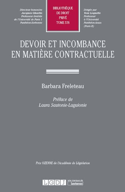 Devoir et incombance en matière contractuelle