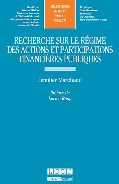 Recherche sur le régime des actions et participations financières publiques Recherche sur le régime des actions et participations financières publiques