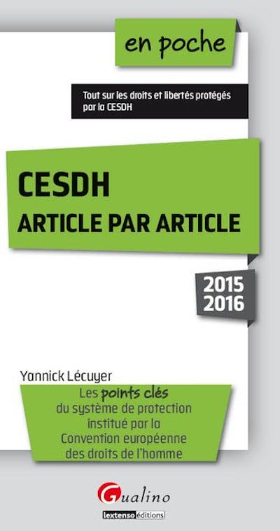 CESDH, article par article CESDH, article par article
