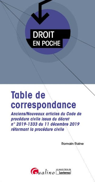 Table de correspondance Table de correspondance