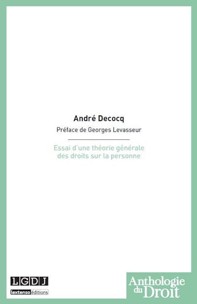 Essai d'une théorie générale des droits sur la personne Essai d'une théorie générale des droits sur la personne