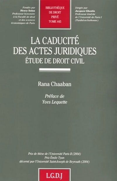 La caducité des actes juridiques