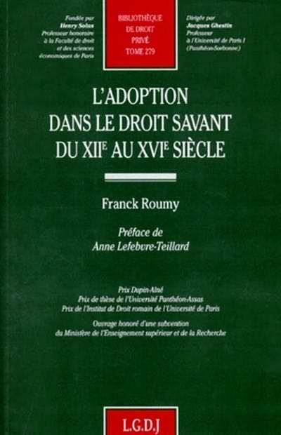 L'adoption dans le droit savant du XIIe au XVIe siècle
