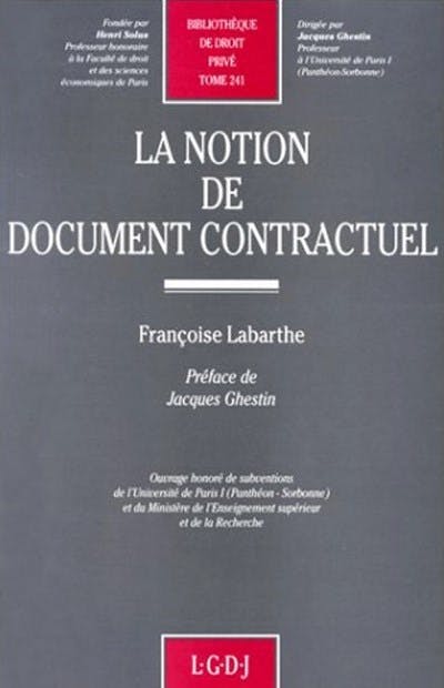 La notion de document contractuel La notion de document contractuel