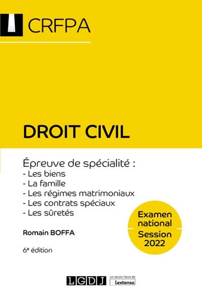 Droit civil - CRFPA - Examen national Session 2022