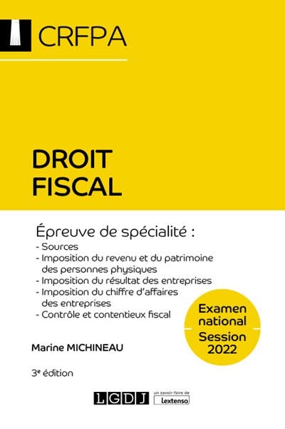 Droit fiscal - CRFPA - Examen national Session 2022