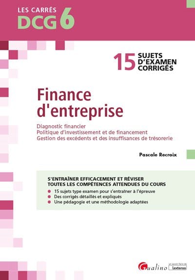 DCG 6 - Exercices corrigés Finance d'entreprise