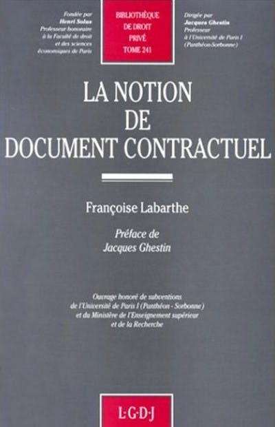 La notion de document contractuel